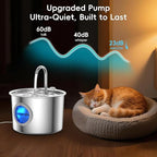 Cat Water Fountain Advanced 304 Stainless Steel 2.2L/74oz - Image 4