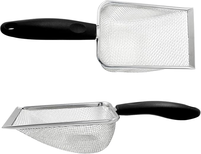 Hordion Cat Litter Scoop Stainless Steel Mesh Scooper, 2mm Mesh Non-Stick - Image 5