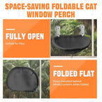 Homegroove Cat Window Perch, 18 x 12 Inch Foldable Cat Hammock - Image 6