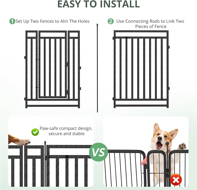 Dog Fence Outdoor for Yard Indoor Dog Playpen 40" Height 40 Panels Portable Dog - Image 4