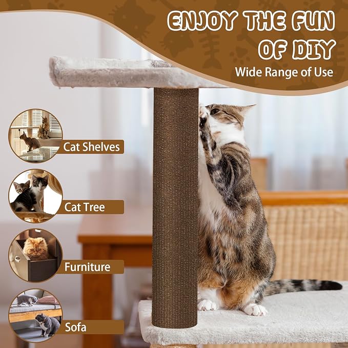 Climbing Cat Scratcher Mat Trimmable Cat Scratching Post Carpet 118’’x15.8’’ - Image 6