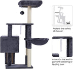 Heybly Cat Tree with Cat Self Groomer Brush, Cat Tower Condo - Image 5