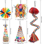 Bird Toys Rope Perch with Bell Colorful Bird Chewing Shredding Foraging Toys - Image 6
