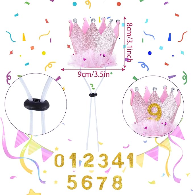hoyuwak Dog Birthday Party Supplies Girl Dog Birthday Bandana Tutu Set Cute Hat - Image 4