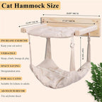 JSPYFITS Wooden Cat Wall Hammock, 18.9 x 12.6 Inch Double Layer Cat Furniture - Image 4