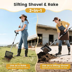 Chicken Poop Scooper and Rake, 2-in-1 Metal Sand Sifting Shovel - Image 2