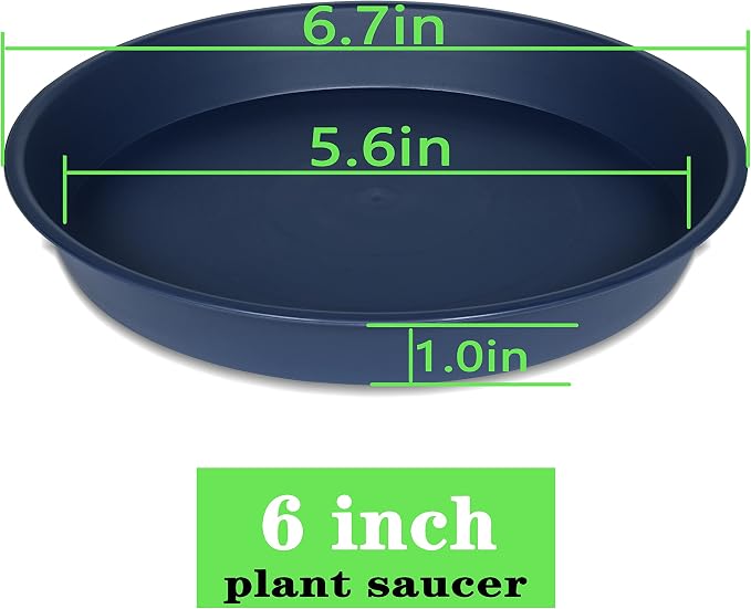 6 Pack Plant Saucer Drainage Tray, Plastic Plant Water Tray, 6 inch Flower - Image 2