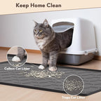 Silicone Cat Litter Trapping Mat, Large Waterproof 34" X 22" Cat Litter Box Mat - Image 2