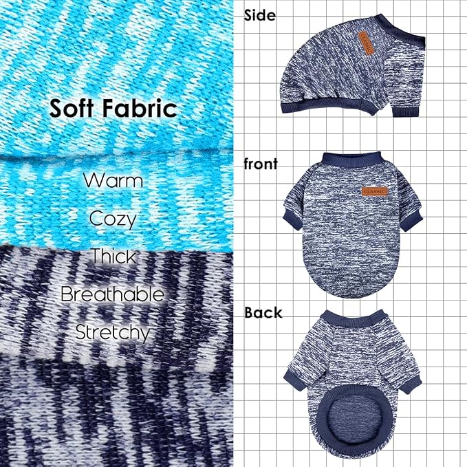 2 Pcs Dog Sweaters for Small Dogs Girl Boy Winter Fleece Clothes Warm Soft Dog - Image 4