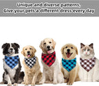 Buffalo Plaid Dog Bandanas Fall Christmas Small 6PCS Dog Gifts Red Blue Green - Image 7