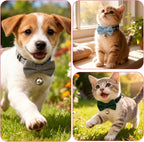 20 Pcs Cat Bowtie Collars with Bell, Solid Colors Kitten Bow Breakaway Cat - Image 7