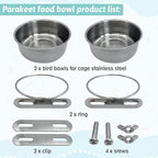 PINVNBY Stainless Steel Bird Bowl Parrot Food Water Bowls - Image 6