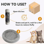 Enjoying Plush Cat Bed Mat Diameter 19.5" Round Pad - Image 4