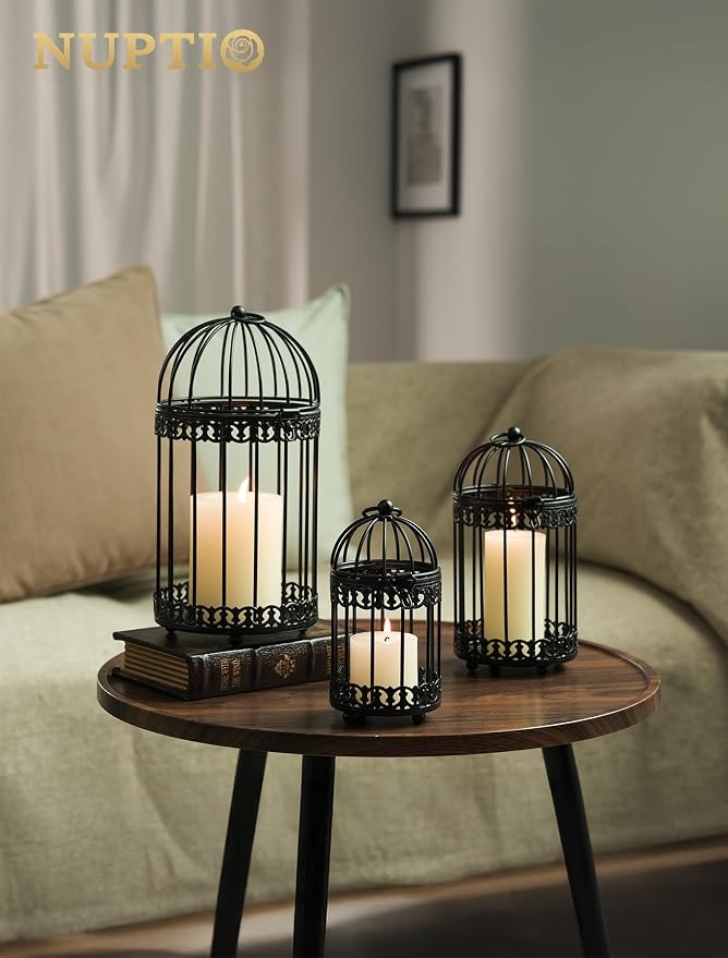 NUPTIO Black Decorative Bird Cage: Birdcage Hanging Lantern - Image 2