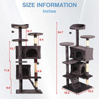 FDW | 54" Cat Tree Tower | Purple Gray | Multi-Level Indoor Activity Center - Image 7