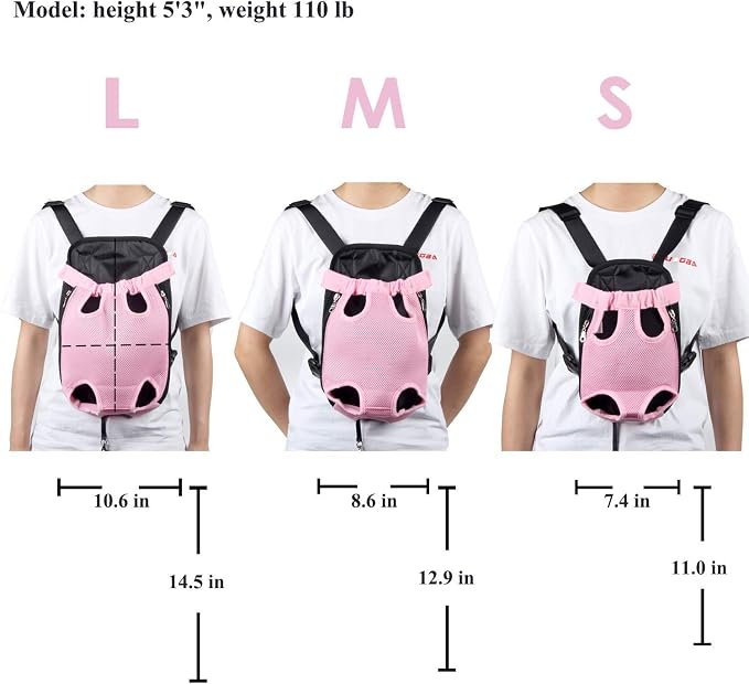 Dog Carrier Pink Legs Out Front Pet Carrier Backpack Comfortable Puppy Bag - Image 6