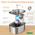 Cat Water Fountain Stainless Steel: 3.2L/108oz Pet Foundatin Water Bowl - Image 2