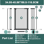 40.55" Tall, 34.05-45.86 Inch Wide, 1.37" Ultra Narrow Spacing Dog Pet Baby - Image 6