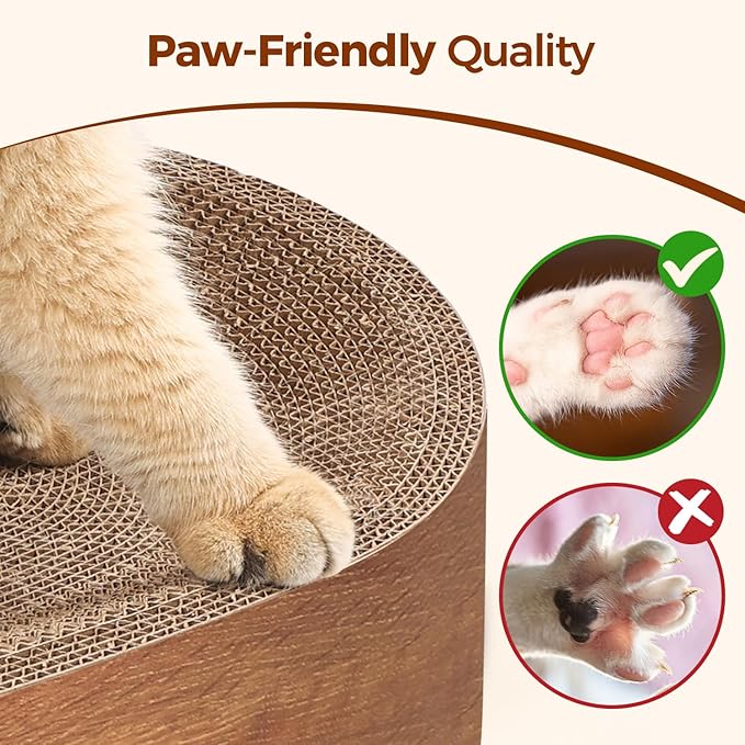 ComSaf Cat Scratcher Bed, Durable Cat Scratching Board, Oval Cat Scratch Pad - Image 4