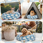 Youyole Medium Washable Round Dog Bed Cover Replacement Waterproof 30 x 30 x 10 - Image 5