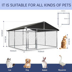 Petonly Outdoor Dog Enclosure Heavy Duty Dog Kennel House Mesh Dog Big Cage Pet - Image 5