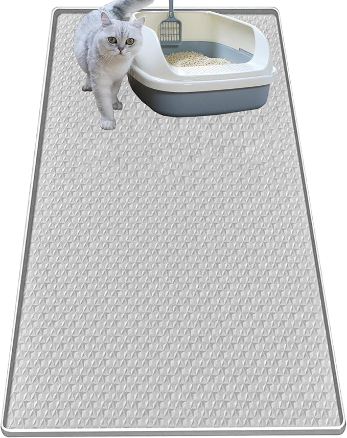 Cat Litter Mat for Litter Box, Silicone Large Cat Litter Trapping Mat by Jacooxi