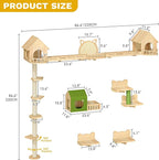 DWVO Solid Wood Cat Wall Shelves and Perches, Tall Floor to Ceiling Cat Tower w - Image 3