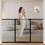 65.7"-72.2" Extra Wide Baby Gate, 40.5" Tall Dog Gate Indoor, Walk Through Pet by FlowerFrail