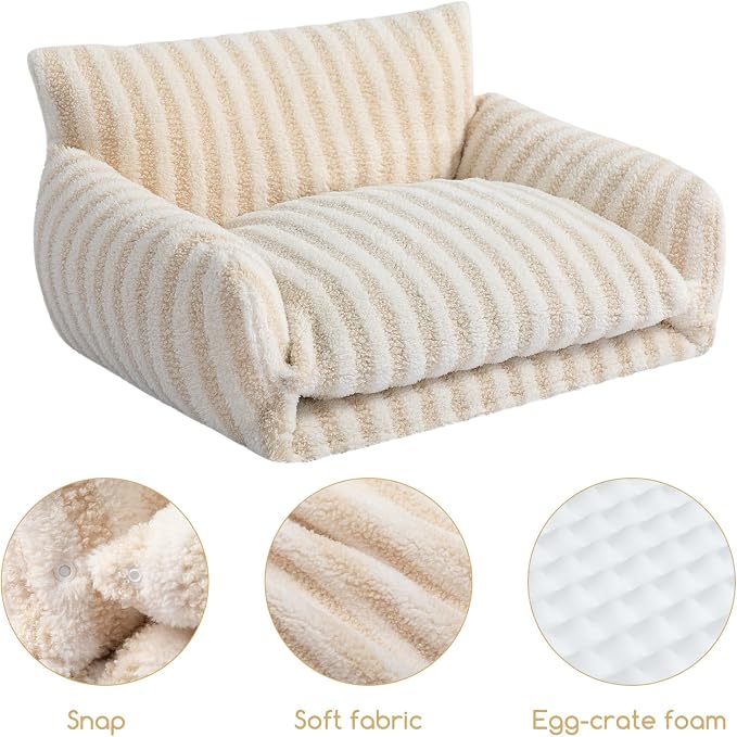 Hollypet Cat Bed Fluffy Plush Mutifuctional Double-Layer Soft Pet Couch - Image 5