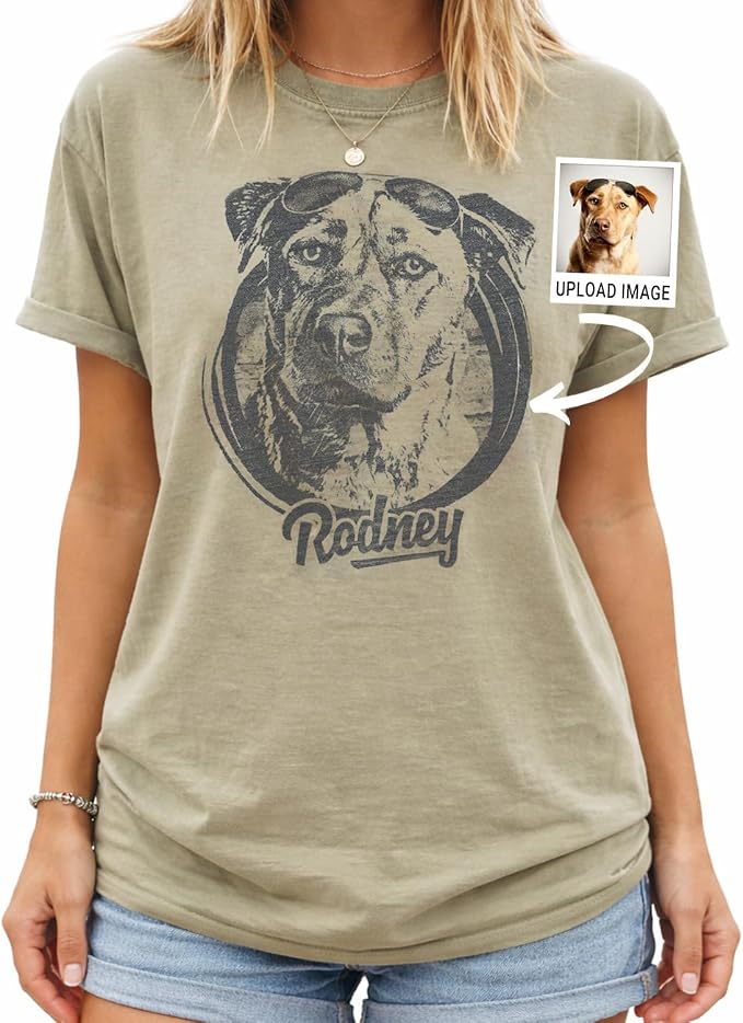 Personalized Dog Photo Shirt for Women and Men, Custom Dogs Face Shirt by Unknown