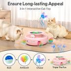 ORSDA Cat Toy, 3-in-1 Automatic Interactive Electronic Moving Ambush Feather - Image 6