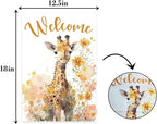 Giraffe Welcome Garden Flag, Welcome Spring Cute Giraffe Garden Flag, Pet Wild - Image 2