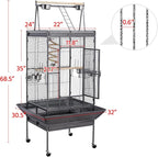 Yaheetech 69-inch Wrought Iron Rolling Large Parrot Bird Cage - Image 3