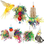Foraging Toys Parakeet Chewing Hanging Toy Shredded Paper Bird Cage Accessories by lovyoCoCo