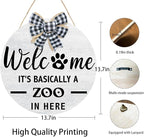 Welcome It's Basically a Zoo in Here Sign, Funny Pet Front Door Sign, Welcome - Image 2