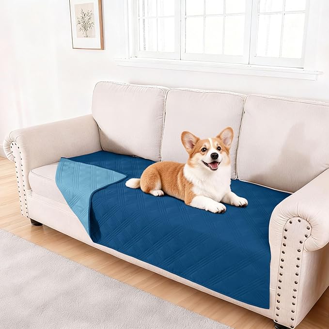 hyha Waterproof Dog Blanket, Reversible Pet Bed Blanket, Soft Sofa Couch Cover by hyha