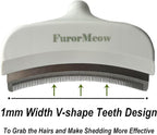 Pet Deshedding Tool with Curve Blade, Cat Grooming Brush, Tight V-shaped Teeth - Image 3