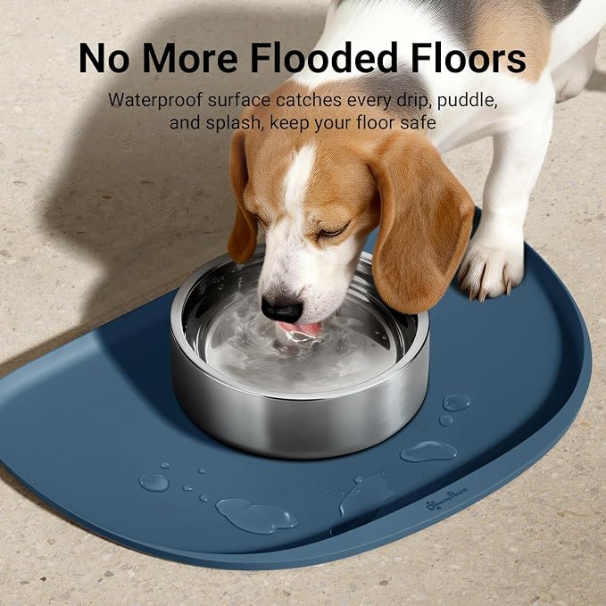 DownyPaws Dog Food Mats for Floors Waterproof, BPA Free Silicone Dog Bowl Mat - Image 3