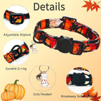 Fall Cat Collar-2 Pack Holiday Cat Collars Pumpkin Print Breakaway - Image 3