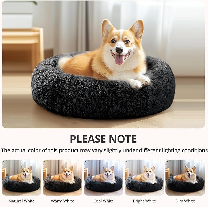 JOLLYVOGUE Calming Dog Bed Medium Size Dog, Anti-Anxiety Donut Medium Pet Bed - Image 6