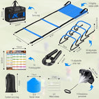 Agility Ladder, Soccer Football Training Equipment Set - 20ft Speed Ladder - Image 2