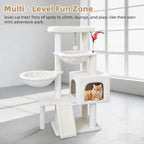 Cat Tree with Cat Condo and Two Hammocks, Cat Tree with Scratching Posts and - Image 3