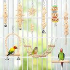 10 Pcs Bird Toys for Parakeets Cage Accessories Parrot Swing Toys and Wooden - Image 3
