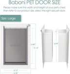 Baboni Pet Door for Wall, Steel Frame and Telescoping Tunnel, Aluminum Lock - Image 5