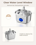 Cat Water Fountain Stainless Steel: 74oz/2.2L Cat Fountain - Image 6