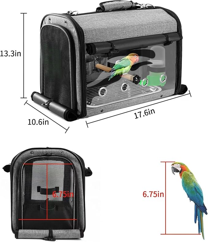 Sanmoncare Bird Carrier Bag Cockatiel Travel Cage - Image 6