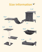 Heavy Duty Cat Wall Shelves for Indoor Cats Large Adult, 5-in-1 Wall-Mounted - Image 3