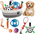 7 Pcs Puppy Dog Toys Storage Basket Set Dog Gift Chew Toys by Unknown