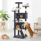 Large Cat Tree 70 Inch, Sisal Scratching Posts and Climbing Ladder, Pet Play by Aidoly
