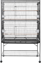 VEVOR Bird Cage, 36.6 x 22.8 x 59.5 inch, Flat Top, Wrought Iron Bird Flight - Image 9